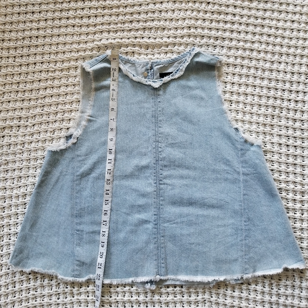J Brand Light Blue Denim Frayed Edge Tank - Picture 8 of 10